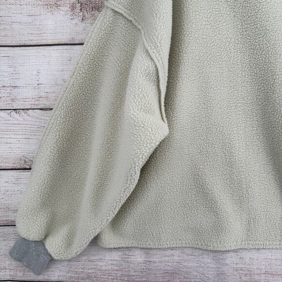 We the Free People Oversized Sherpa Turtleneck Sweater Womens Large Cream - Picture 13 of 14
